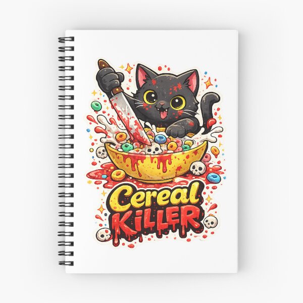 Item preview, Cereal Killer – Funny Cat Breakfast Pun Illustration designed and sold by StrayaDesign.