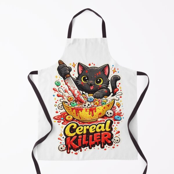 Item preview, Cereal Killer – Funny Cat Breakfast Pun Illustration designed and sold by StrayaDesign.