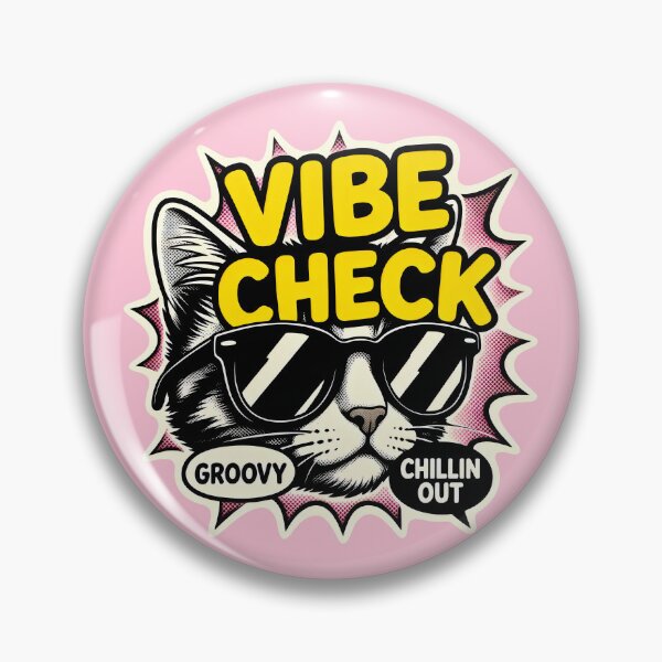 Item preview, Cool Cat Vibe Check Retro Pop Art designed and sold by SplashTastic.