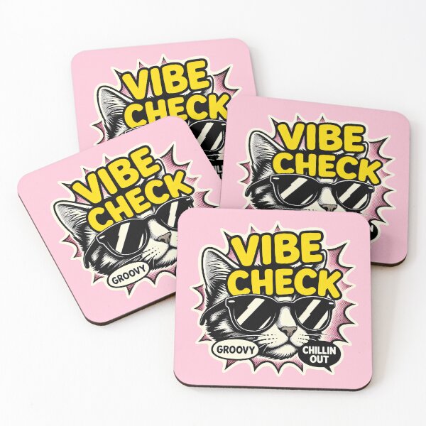 Item preview, Cool Cat Vibe Check Retro Pop Art designed and sold by SplashTastic.