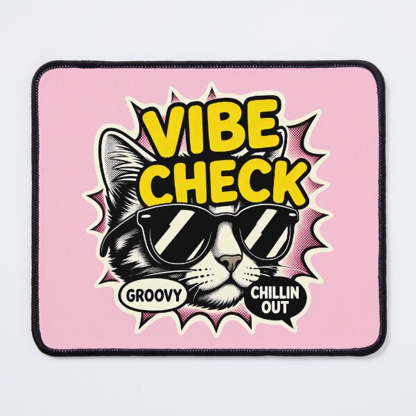 Item preview, Cool Cat Vibe Check Retro Pop Art designed and sold by SplashTastic.