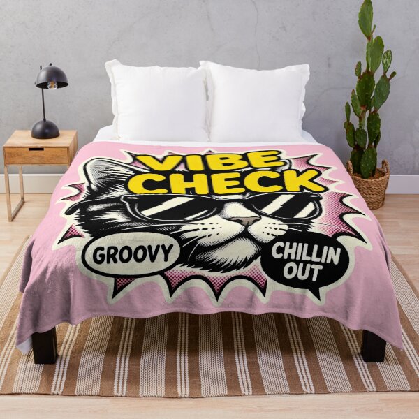 Item preview, Cool Cat Vibe Check Retro Pop Art designed and sold by SplashTastic.