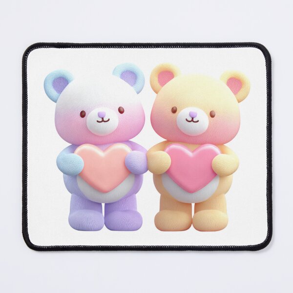 Item preview, Pastel Teddy Bears 3D Kawaii Love Valentine's Day Couple designed and sold by BigStar-Cart.