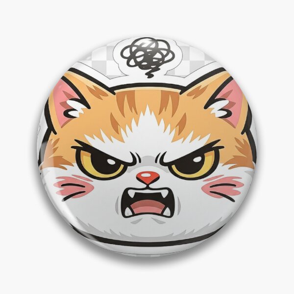 Item preview, Angry Cute Cat Face Cartoon Sticker designed and sold by MoodPopz Studio.