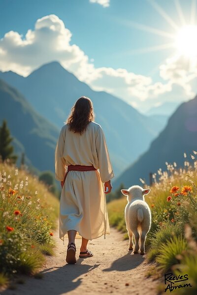 Tender Shepherd Love - Jesus and Lamb Print