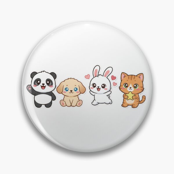 Item preview, Cute Animal Friends Sticker Set – Panda, Puppy, Bunny & Cat Kawaii Art designed and sold by negaa-99.