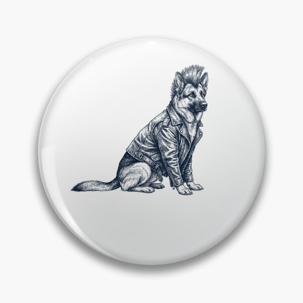Item preview, Vintage German Shepherd Punk Mowhawk Dog Mom Dad designed and sold by DoodleTortle.
