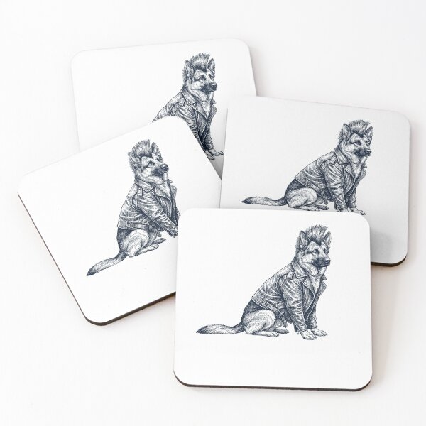 Item preview, Vintage German Shepherd Punk Mowhawk Dog Mom Dad designed and sold by DoodleTortle.