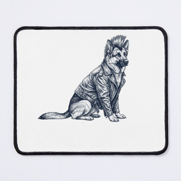 Item preview, Vintage German Shepherd Punk Mowhawk Dog Mom Dad designed and sold by DoodleTortle.