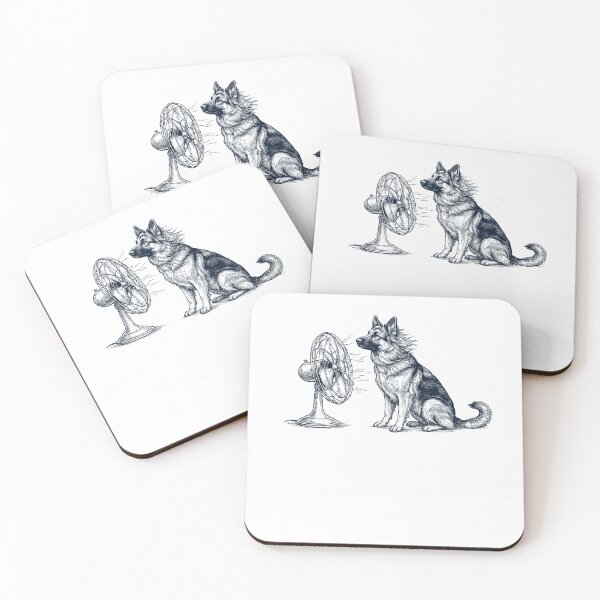 Item preview, Vintage German Shepherd With Fan Dog Mom Dad designed and sold by DoodleTortle.