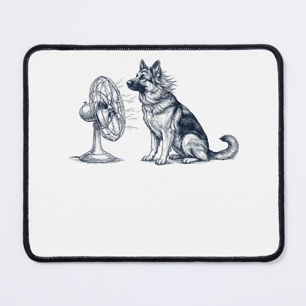 Item preview, Vintage German Shepherd With Fan Dog Mom Dad designed and sold by DoodleTortle.