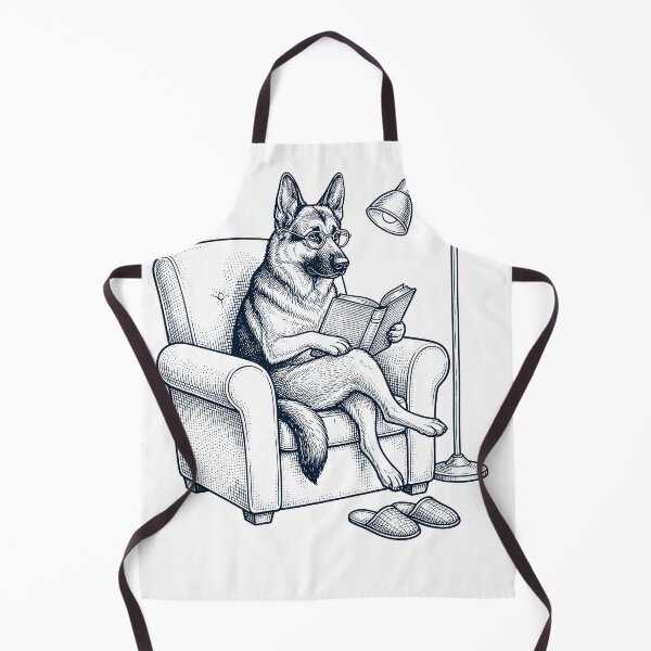 Item preview, Vintage German Shepherd Read Book Dog Mom Dad designed and sold by DoodleTortle.