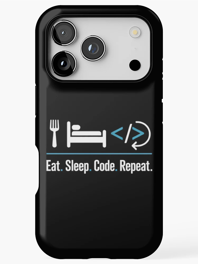 Thumbnail 1 of 4, iPhone Case, Eat Sleep Code Repeat Minimalist Programmer Routine designed and sold by SplashTastic.