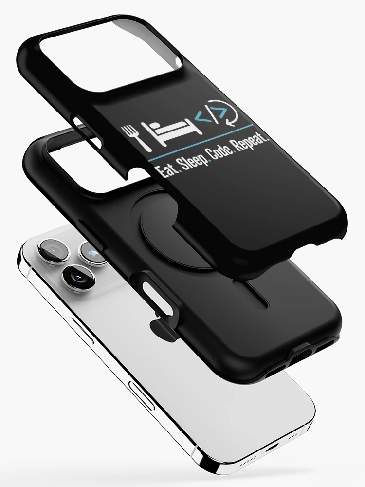 Thumbnail 2 of 4, iPhone Case, Eat Sleep Code Repeat Minimalist Programmer Routine designed and sold by SplashTastic.