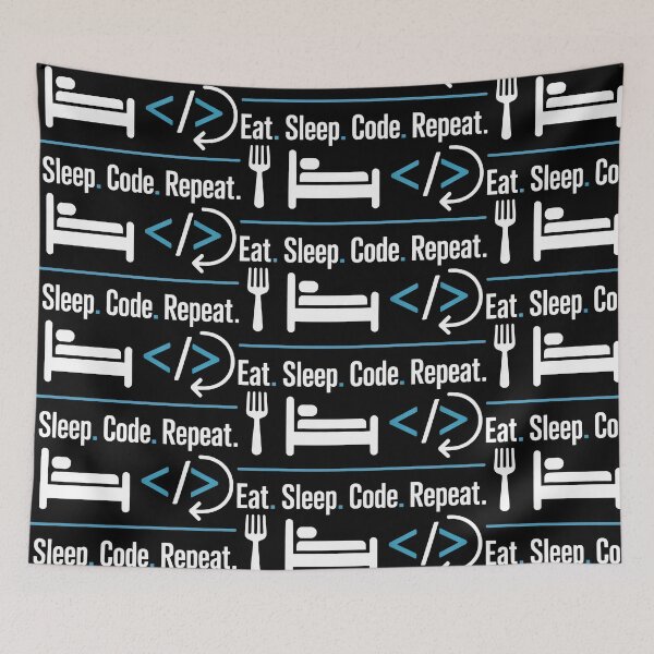 Item preview, Eat Sleep Code Repeat Minimalist Programmer Routine designed and sold by SplashTastic.