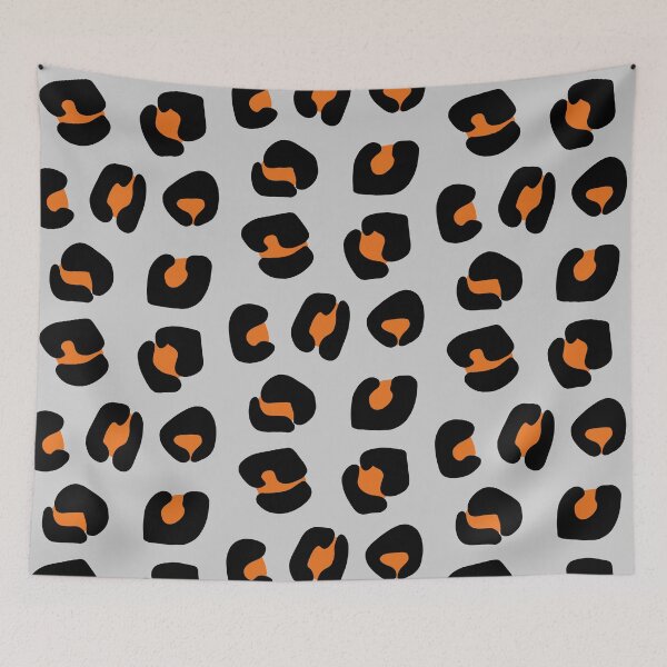 Item preview, Orange and Black, Leopard Spots on Grey designed and sold by OneThreeSix.
