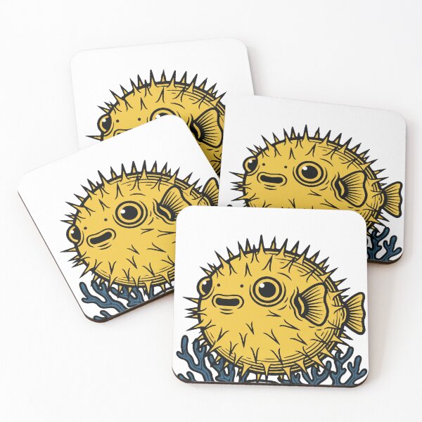 Item preview, Spiky Yellow Pufferfish designed and sold by PixelStudioBe.