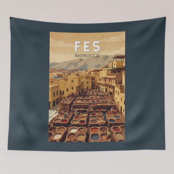 Item preview, Fes Morocco Illustration Travel Art Vintage designed and sold by KrisSidDesigns.