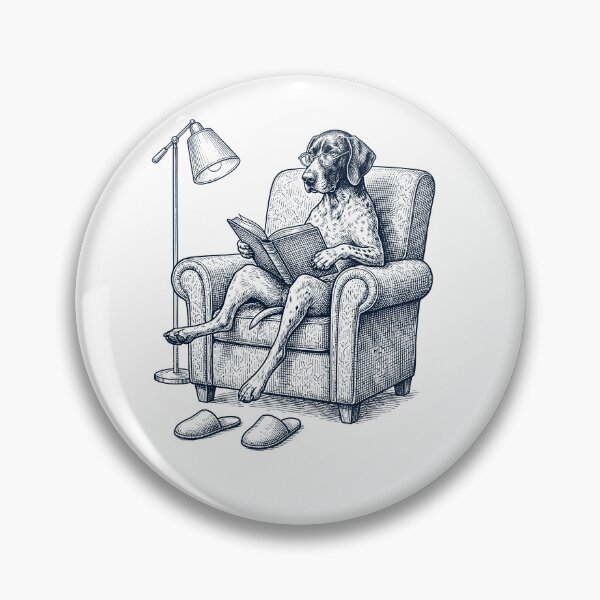 Item preview, Vintage German Shorthaired Pointer Read Book Dog Mom Dad designed and sold by DoodleTortle.