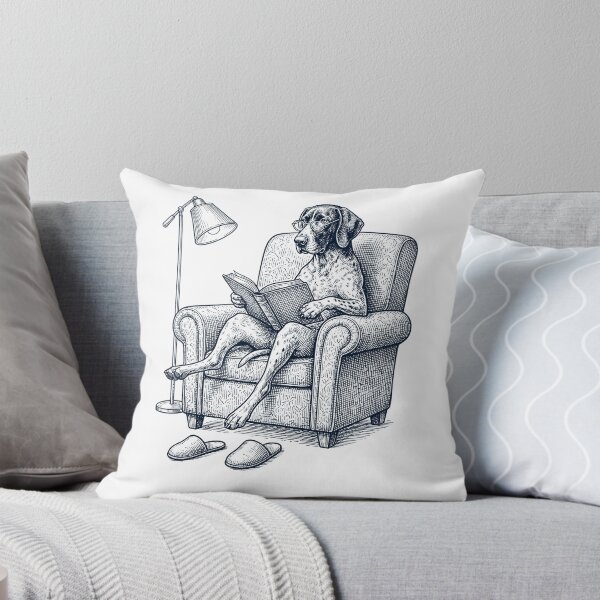 Item preview, Vintage German Shorthaired Pointer Read Book Dog Mom Dad designed and sold by DoodleTortle.