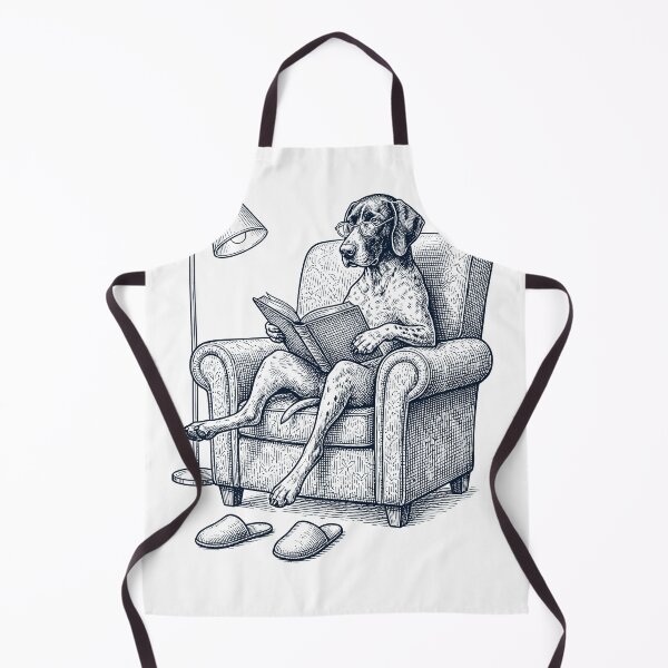 Item preview, Vintage German Shorthaired Pointer Read Book Dog Mom Dad designed and sold by DoodleTortle.
