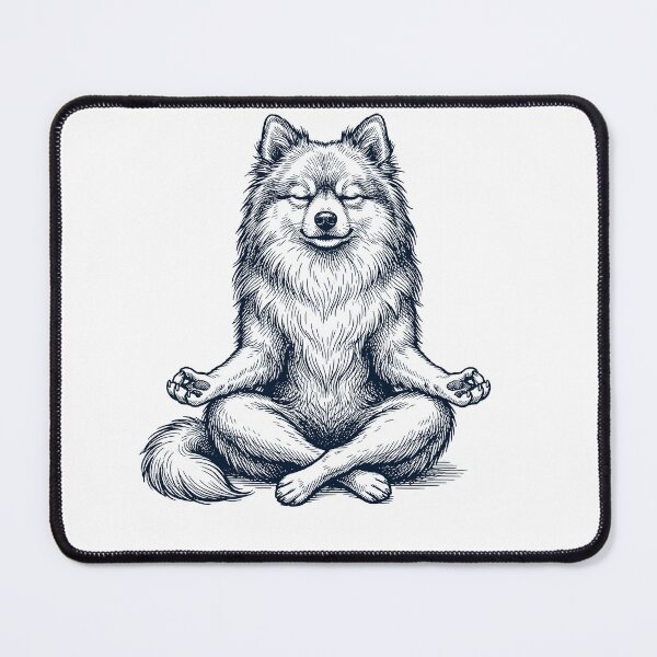 Item preview, Vintage German Spitz Yoga Lotus Meditation Dog Lover designed and sold by DoodleTortle.