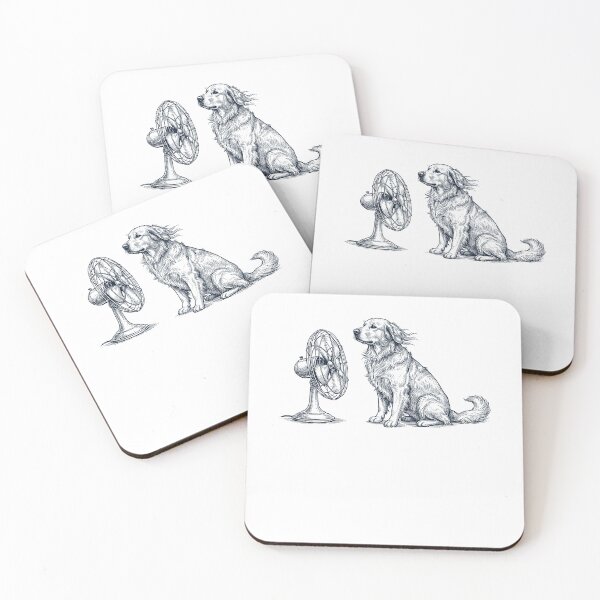 Item preview, Vintage Golden Retriever With Fan Dog Mom Dad designed and sold by DoodleTortle.