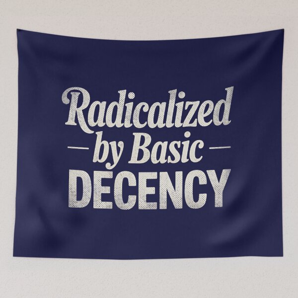 Item preview, Radicalized by Basic Decency Vintage Typography Shirt designed and sold by phiawdesign9.