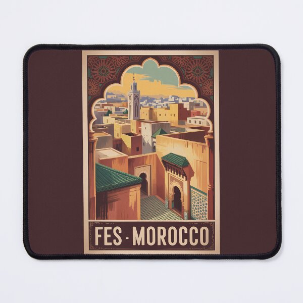 Item preview, Fes Morocco Skyline Illustration Travel Art Vintage designed and sold by KrisSidDesigns.