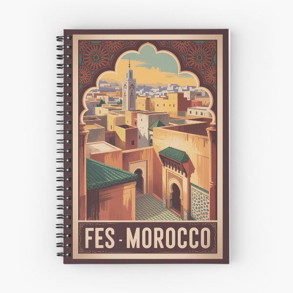 Item preview, Fes Morocco Skyline Illustration Travel Art Vintage designed and sold by KrisSidDesigns.