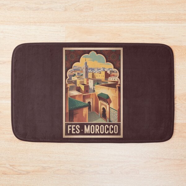Item preview, Fes Morocco Skyline Illustration Travel Art Vintage designed and sold by KrisSidDesigns.