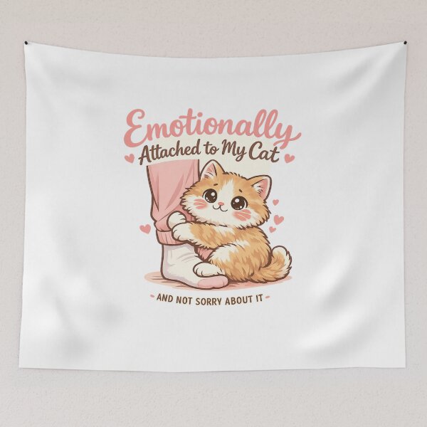 Item preview, Emotionally Attached To My Cat Cute Funny Cat Lover Design designed and sold by BShop20 – Cute Funny Tees & Gifts.