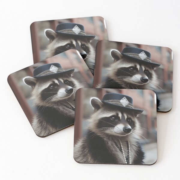 Item preview, Stylish Urban Flapper Raccoon - Jazz Age Diva Portrait designed and sold by naughty-raccoon.