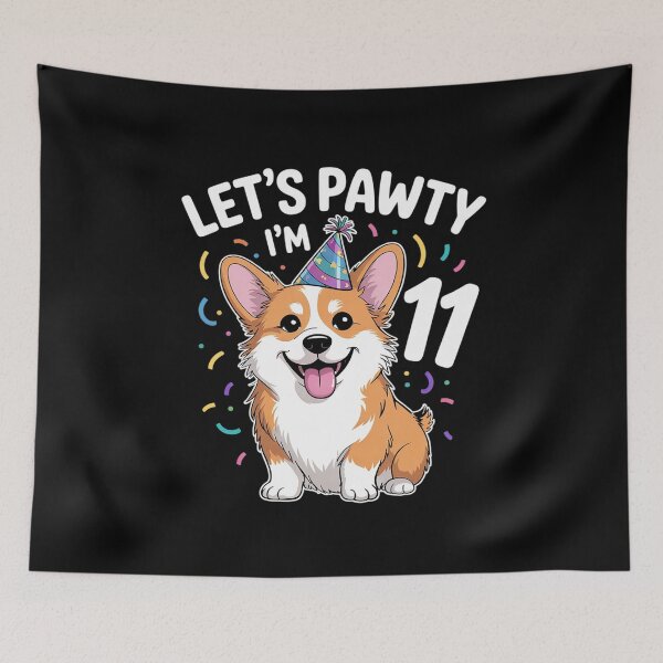 Item preview, 11 Years Old Corgi Dog Lover 11th Birthday Party Outfit Kid designed and sold by MarkLeedsArt.
