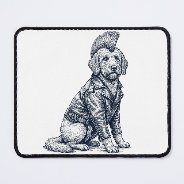 Item preview, Vintage Goldendoodle Punk Mowhawk Dog Mom Dad designed and sold by DoodleTortle.