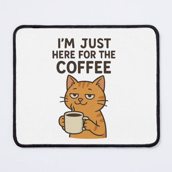 Item preview, I'm Just Here for Coffee | Funny Coffee Cat T-Shirt designed and sold by RALYSHOP.