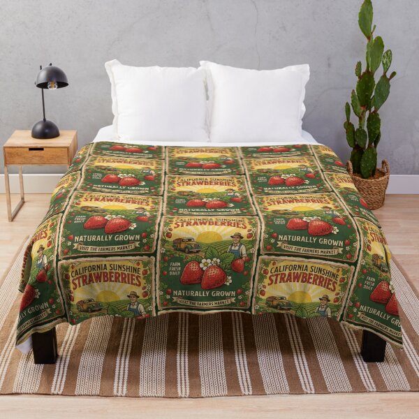 Item preview, California Sunshine Strawberries Retro Farmers Market designed and sold by AntiqueImages.