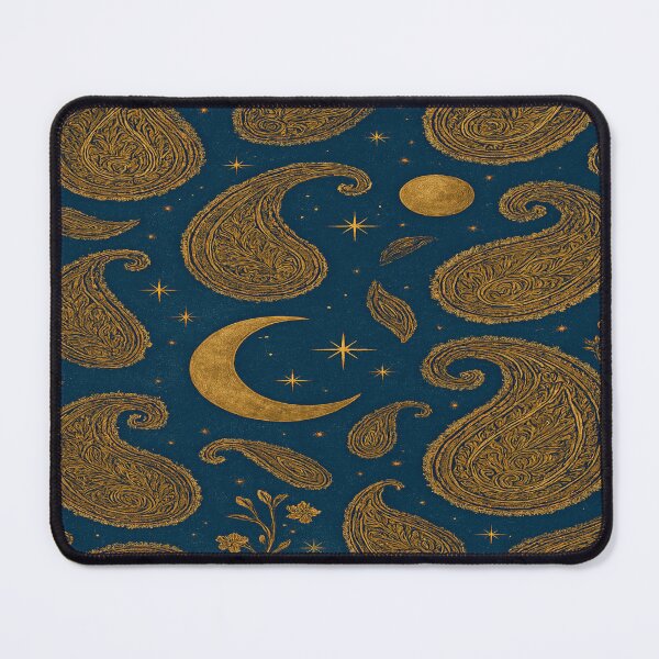 Item preview, Golden Paisley Cosmos – Celestial Night Pattern designed and sold by nigejohn.