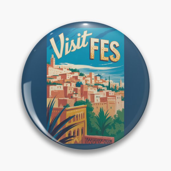 Artikelvorschau, Fes Marokko Afrika Illustration Reisekunst Vintage entworfen und verkauft von KrisSidDesigns.