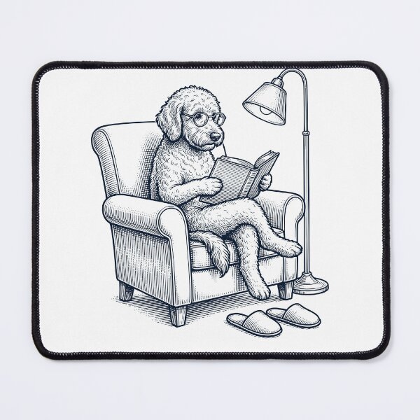 Item preview, Vintage Goldendoodle Read Book Dog Mom Dad designed and sold by DoodleTortle.