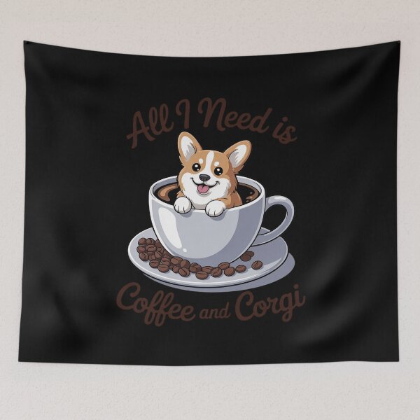 Item preview, All I Need Is Coffee And Corgi Corgffee Cute Pet Owner designed and sold by MarkLeedsArt.