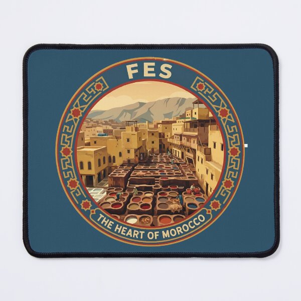 Item preview, Fes Morocco Illustration Travel Art Badge designed and sold by KrisSidDesigns.