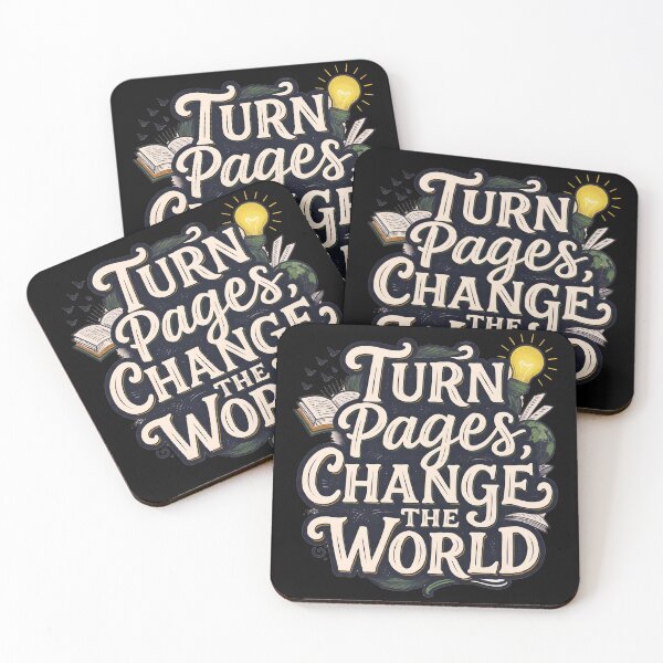 Item preview, Turn Pages Change The World – Inspirational Book Quote | Book Lover Graphic Tee & Gifts designed and sold by Teetreasure2.