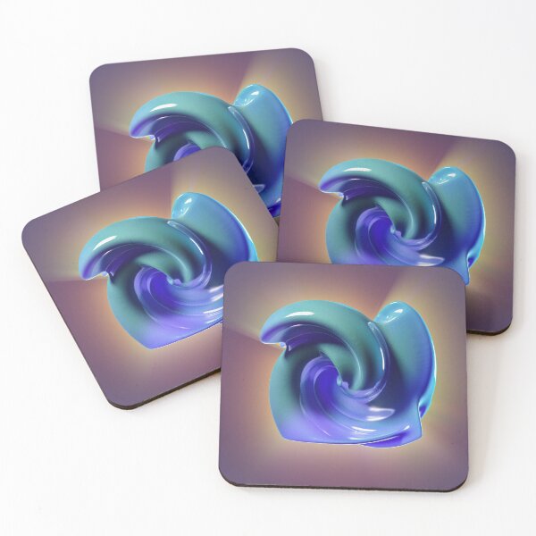 Item preview, Abstract Fluid Metallic Shape Blue and Emerald designed and sold by Keltoi-art.