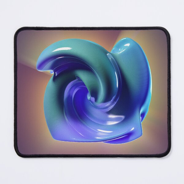 Item preview, Abstract Fluid Metallic Shape Blue and Emerald designed and sold by Keltoi-art.