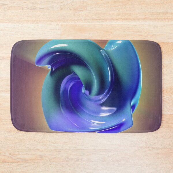 Item preview, Abstract Fluid Metallic Shape Blue and Emerald designed and sold by Keltoi-art.