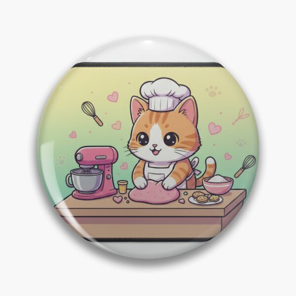 Artikelvorschau, Niedlicher Kawaii-Konditor-Katzen-Backaufkleber entworfen und verkauft von NoheParra.