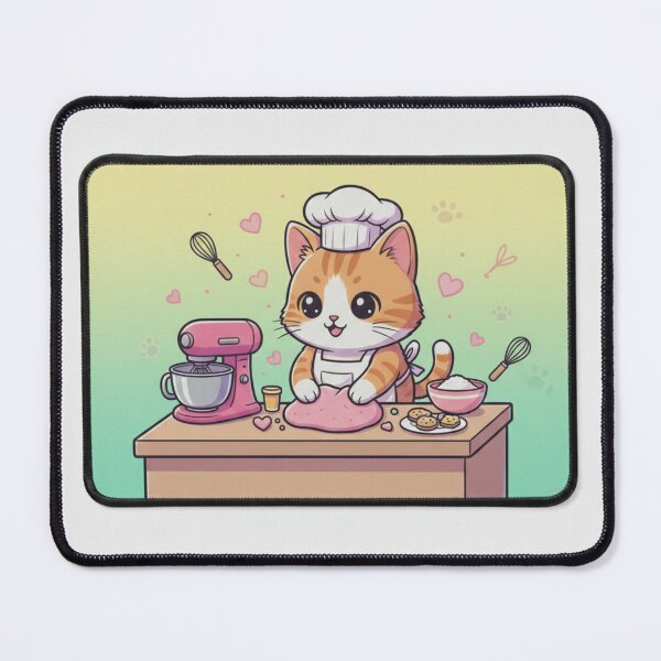 Item preview, Cute Kawaii Pastry Chef Cat Baking Sticker designed and sold by NoheParra.