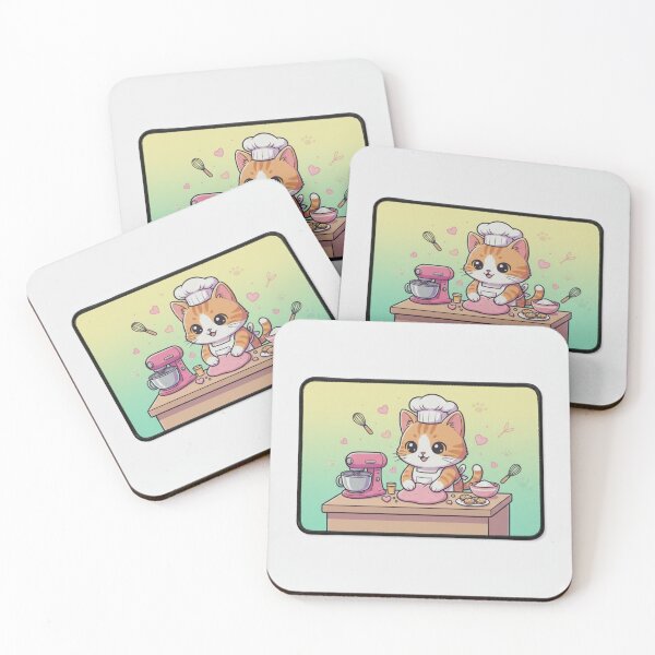 Item preview, Cute Kawaii Pastry Chef Cat Baking Sticker designed and sold by NoheParra.