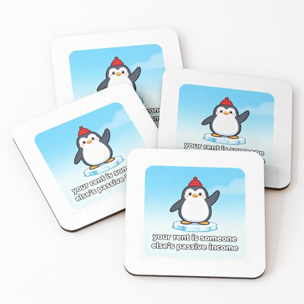 Item preview, Rent Passive Income Penguin - Anti Landlord Meme designed and sold by PictorialWhimsy.